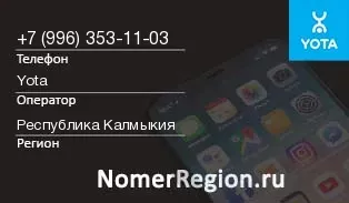 Кто звонил с 9963531103 - регион и оператор